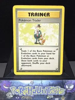 Pokemon Card Pokemon Trader 77/102 Base Set Rare Trainer WOTC Played - Image 1