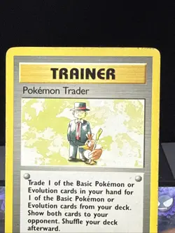 Pokemon Card Pokemon Trader 77/102 Base Set Rare Trainer WOTC Played - Image 2