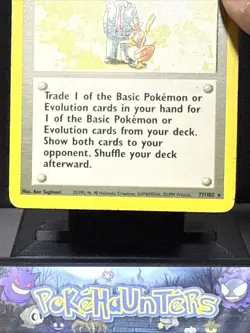 Pokemon Card Pokemon Trader 77/102 Base Set Rare Trainer WOTC Played - Image 3