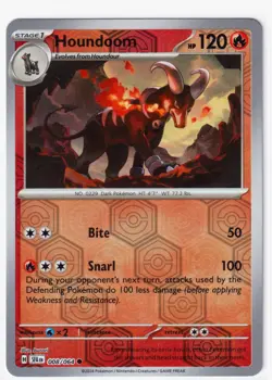 HOUNDOOM #8/64 & HOUNDOUR #7 -2 SHROUDED FABLE POKEMON CARDS -REVERSE HOLO NM/M - Image 2