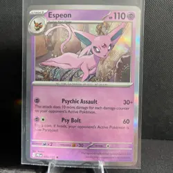 Pokemon TCG SV-Prismatic Evolutions Espeon Holo Rare Card #33/131 - Image 1