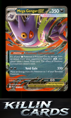 Mega Gengar ex 056/094 Pokemon Double Rare ME02: Phantasmal Flames Card NM - Image 1