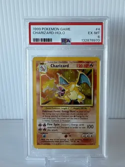 1999 Pokemon Game Charizard Holo #4 Base Set PSA 6 Ex-Mt 132878970 - Image 1