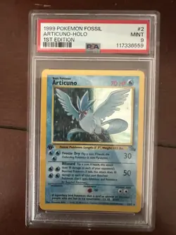 Pokemon Articuno Fossil 1st Edition Holo Rare #2 PSA 9 Mint - Image 1