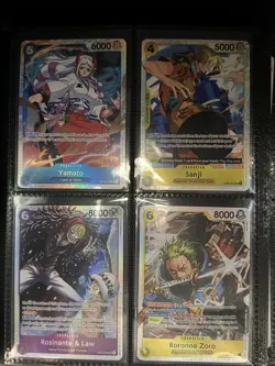 One Piece 160 Card Lot – SR / R / UC / C – Includes Binder – Yamato, Zoro, Sanji - Image 1
