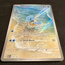 Squirtle 170/165 Foil Pinch -Error- 151 2023 IR Holo Rare Pokemon Card TCG NM - Image 4