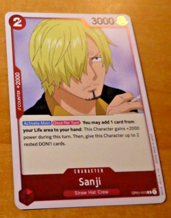 ONE PIECE ENGLISH CARD GAME HOLO CARTE Sanji OP01-013 MINT ERRATA - Image 1