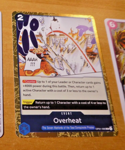 ONE PIECE ENGLISH CARD RARE HOLO GAME CARTE OVERHEAT OP01-086 ANGLAIS EN MINT - Image 1