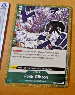 ONE PIECE ENGLISH CARD GAME HOLO CARTE PUNK GIBS OP01-058 ANGLAIS EN NEUF ERRATA - Image 1