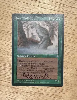 VTG 1994 MTG Magic The Gathering Card Feral Thallid Summon Fungus Illus. Signed - Image 1