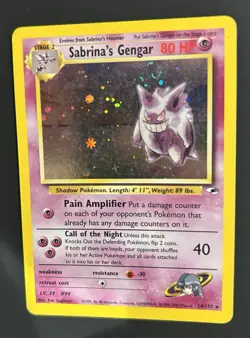 Pokemon TCG Sabrina's Gengar Holo Gym Challenge Card 14/132 Rare. SWIRL - Image 1