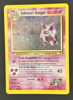 Pokemon TCG Sabrina's Gengar Holo Gym Challenge Card 14/132 Rare. SWIRL - Image 3