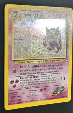 Pokemon TCG Sabrina's Gengar Holo Gym Challenge Card 14/132 Rare. SWIRL - Image 5