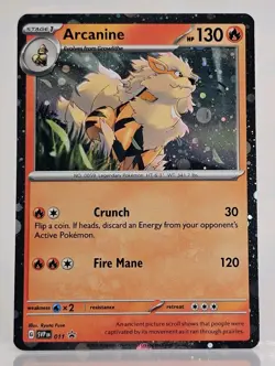 Arcanine SVP 011 SWIRL Scarlet & Violet Cosmos Holo Promo Pokemon Card - Image 1