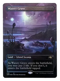 MTG Unfinity Watery Grave (Borderless) FOIL MINT/NM x1 - Image 1