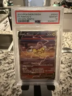 Pokemon TCG Raikou v Crown Zenith: Galarian Gallery Holo Ultra Rare PSA 10 - Image 1