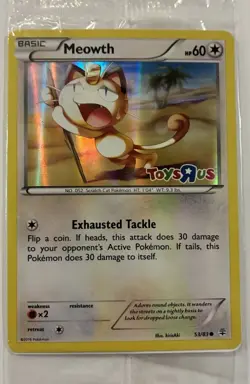 2016 POKEMON GENERATIONS TOYS R US PROMO 53/83 MEOWTH NM/M - Image 1