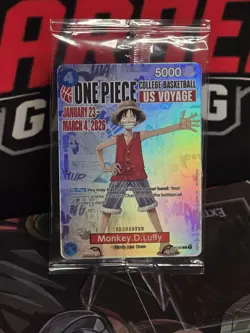 SEALED Monkey.D.Luffy (College Basketball US Voyage) P-055 One Piece Promotion.. - Image 1