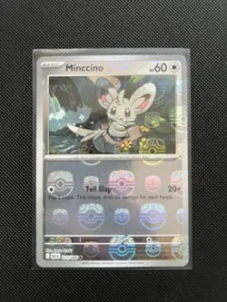 Pokemon TCG Black Bolt Minccino Holo Card 075/086 Masterball - Image 1