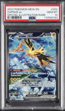 2023 POKEMON MEW EN-151 SPECIAL ILLUSTRATION RARE #202 ZAPDOS EX PSA 10 - Image 1