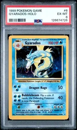 1999 POKEMON GAME #6 GYARADOS-HOLO - PSA 6 - Image 1