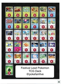 Festival Lead Deck - Pokemon TCG Tournament Ready Deck With Sleeves & Deck Box - Image 1
