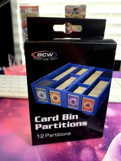 BCW Collectible Card Bin Partitions in Blue Works for 1600 3200 Bins and Drawers - Image 1