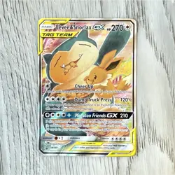 Pokemon Eevee & Snorlax GX TAG TEAM Promo Holo SM169 Basic Pokemon TCG Card - Image 1