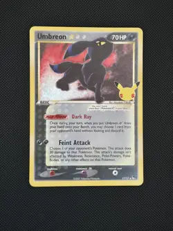 Pokemon TCG Umbreon 17/17 Celebrations Gold Star Card Mint Condition English - Image 1
