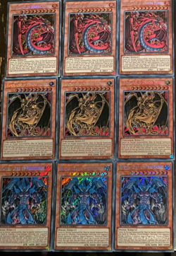 YuGiOh SECRET RARE 9 Card Sacred Beast Playset SGX3 Hamon, Uria, Raviel SPEED - Image 1