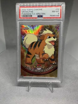 2000 TOPPS CHROME GROWLITHE POKEMON T.V.-SPECTRA PSA 8 - Image 1