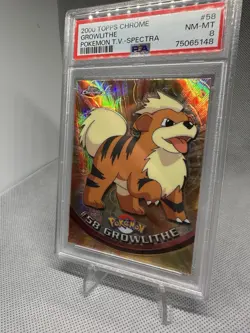 2000 TOPPS CHROME GROWLITHE POKEMON T.V.-SPECTRA PSA 8 - Image 2
