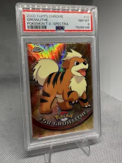 2000 TOPPS CHROME GROWLITHE POKEMON T.V.-SPECTRA PSA 8 - Image 3