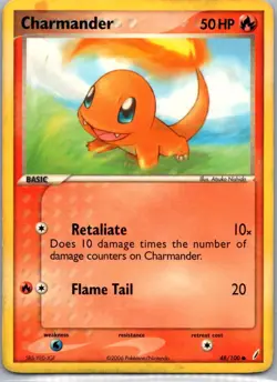 Pokemon TCG Charmander 48/100 Crystal Guardians LP - Image 1