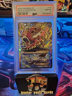 2016 POKEMON XY BREAKPOINT #115 FULL ART/M GYARADOS EX PSA 8 - Image 1