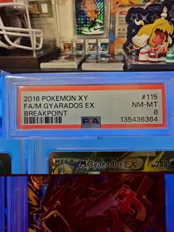 2016 POKEMON XY BREAKPOINT #115 FULL ART/M GYARADOS EX PSA 8 - Image 3