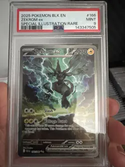 2025 POKEMON BLK EN-BLACK BOLT SPECIAL ILLUSTRATION RARE #166 ZEKROM EX PSA 9 - Image 1