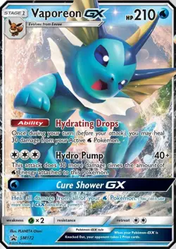Vaporeon GX - SM172 - SM Black Star Promo - SM Black Star Promos #SM172 Pokemon - Image 1