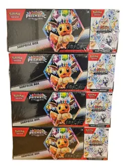 (4) Sam’s Club Pokemon Prismatic Evolutions Surprise Box & Booster Bundle SEALED - Image 1