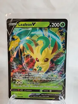 Pokemon TCG Leafeon V Evolving Skies 007/203 Holo Ultra Rare NM - Image 1