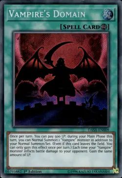 Vampire's Domain - Secret Rare 1st Edition DASA-EN009 - LP - YuGiOh - Image 1