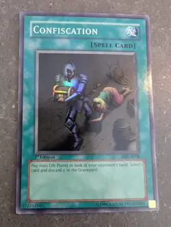 YuGiOh! Confiscation MRL-E038 Super Rare 1st 1st Ed LP - Image 1