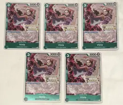 One Piece Viola Judge Pack Vol. 4 (5x) Cards Gold Foil Stamped Promo OP04-021 - Image 1