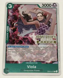 One Piece Viola Judge Pack Vol. 4 (5x) Cards Gold Foil Stamped Promo OP04-021 - Image 3