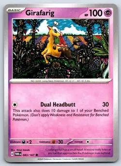 Girafarig - Twilight Masquerade TWM 083/167 Shinji Kanda Pokemon TCG Card NM - Image 1