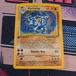 Machamp Holo 1st Edition Base Set #8/102 Holo Rare Pokemon Card - Image 1
