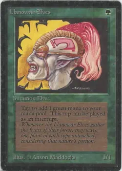Llanowar Elves Beta Edition MP MTG Magic the Gathering - Image 1