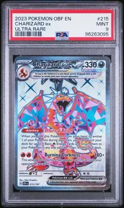 2023 Pokemon SV Obsidian Flames OBF EN Charizard ex #215/197 PSA 9 - Image 1
