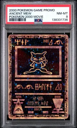 2000 POKEMON GAME MOVIE POKEMON 2000 MOVIE ANCIENT MEW PSA 8 *DOUBLE SWIRL* - Image 1