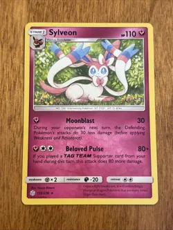 Pokemon Card Cosmic Eclipse Sylveon 155/236 Regular Rare - NM/Mint - Image 1